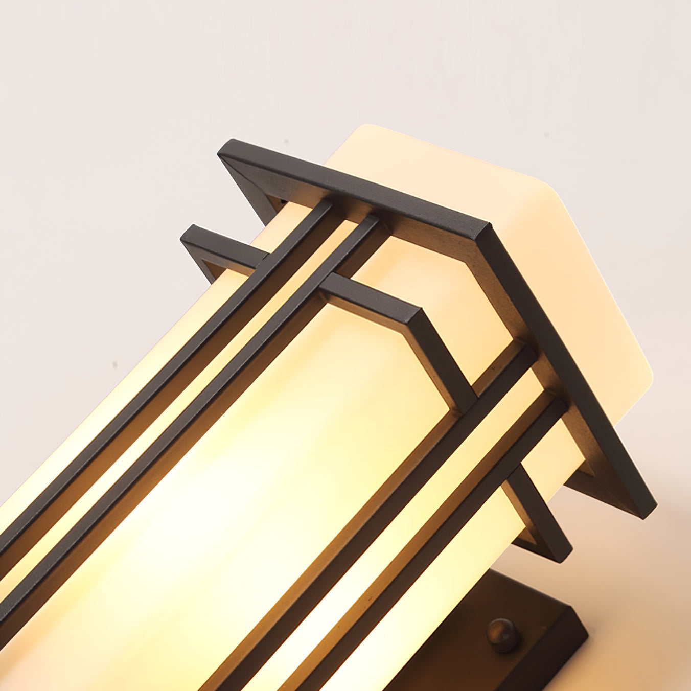 Outdoor Wall Light Rectangular Glass Shade with Metal Frame