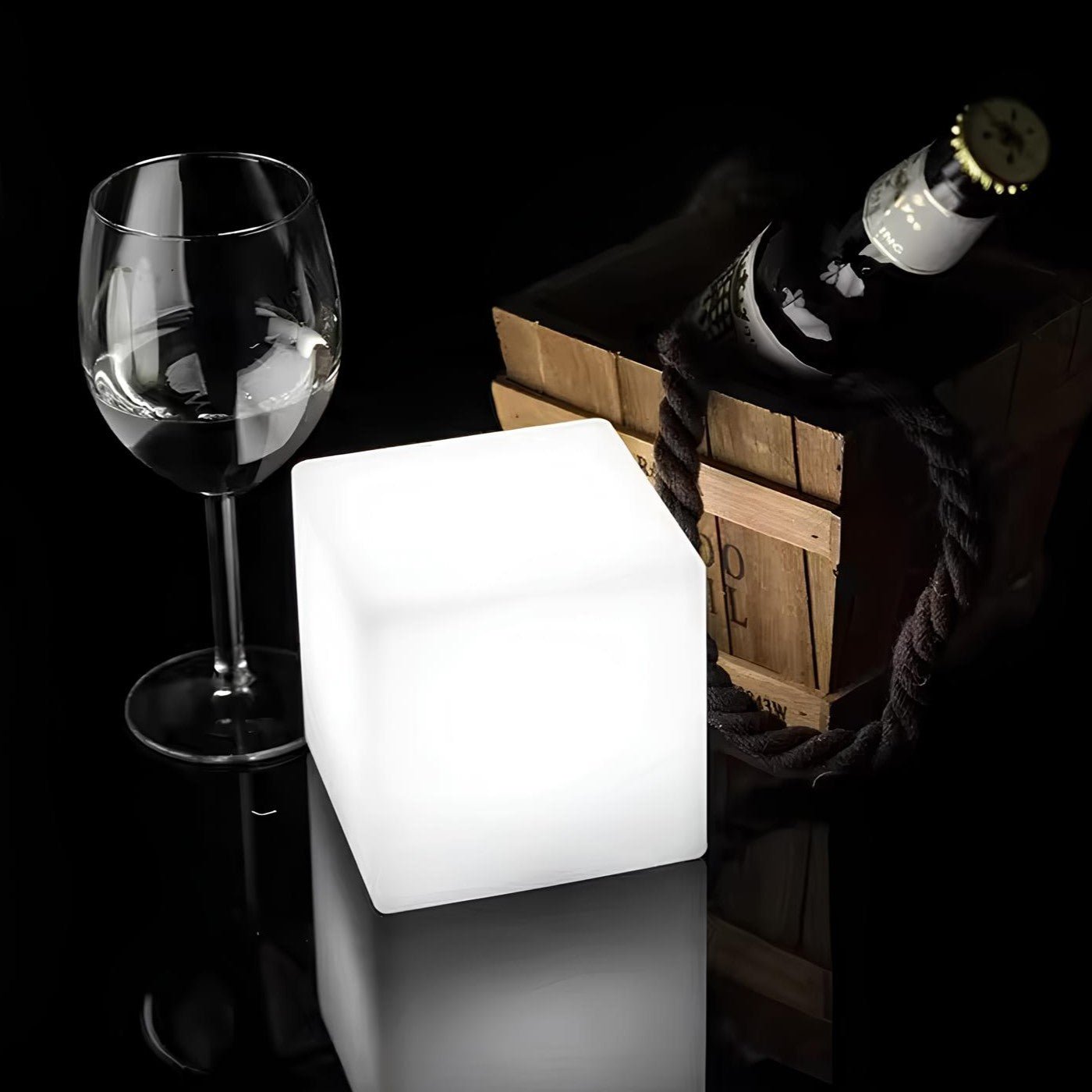 LED Cube Garden Light White Outdoor Floor Lamp