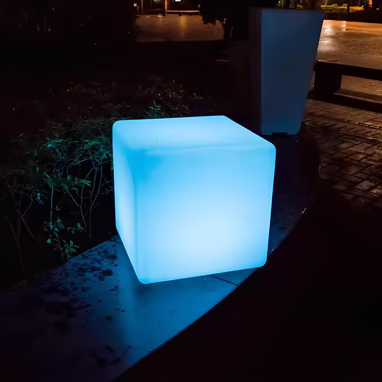 LED Cube Garden Light White Outdoor Floor Lamp