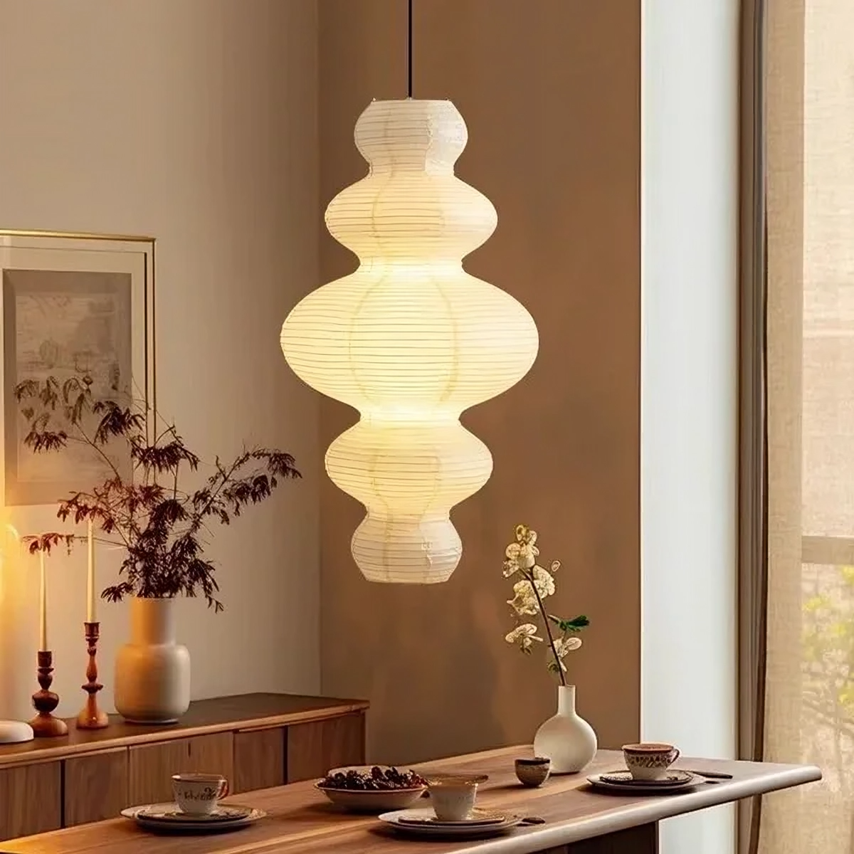 Layered Rice Paper Pendant Light