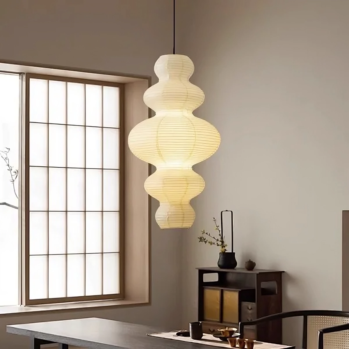 Layered Rice Paper Pendant Light
