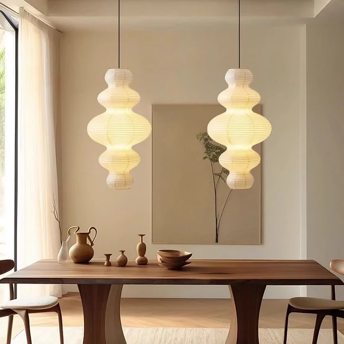 Layered Rice Paper Pendant Light