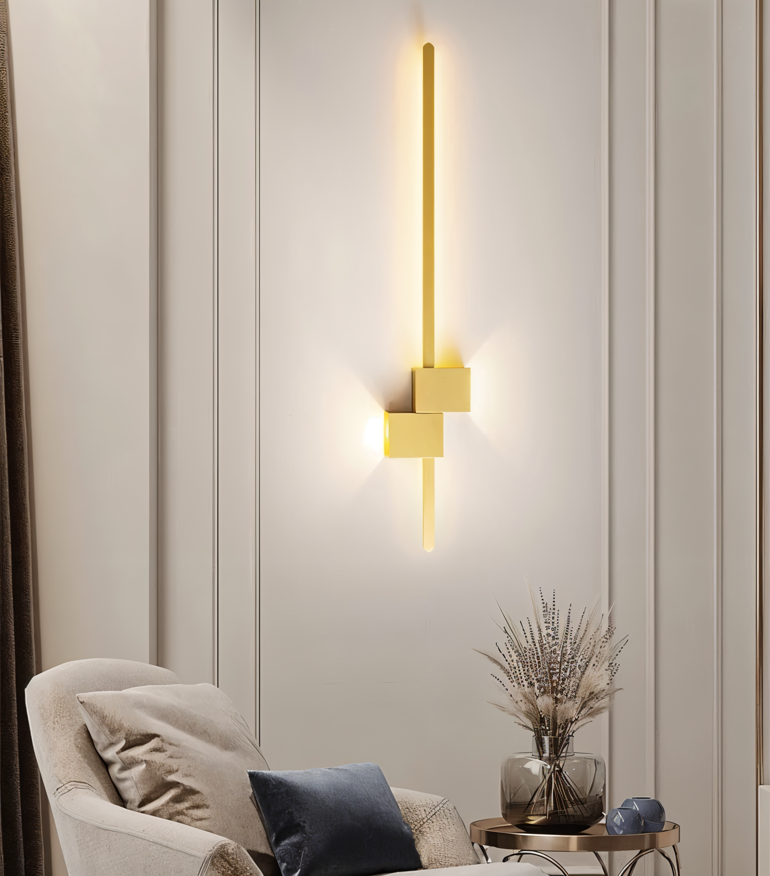 Lineaire LED-wandlamp met slank modern ontwerp