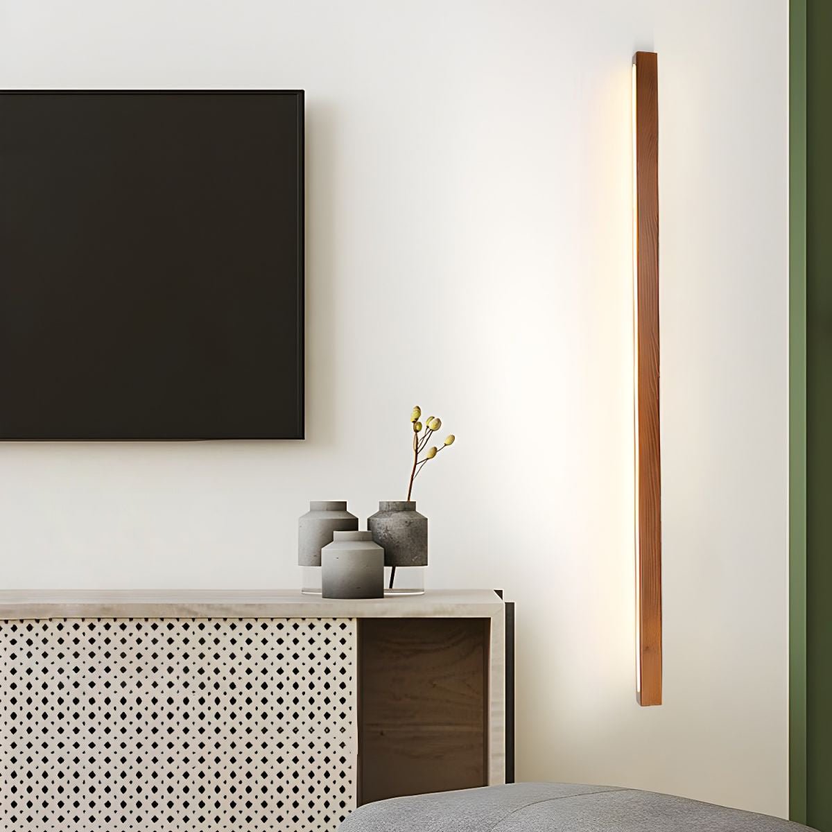 Linear Wood Wall Light with Integrated LED