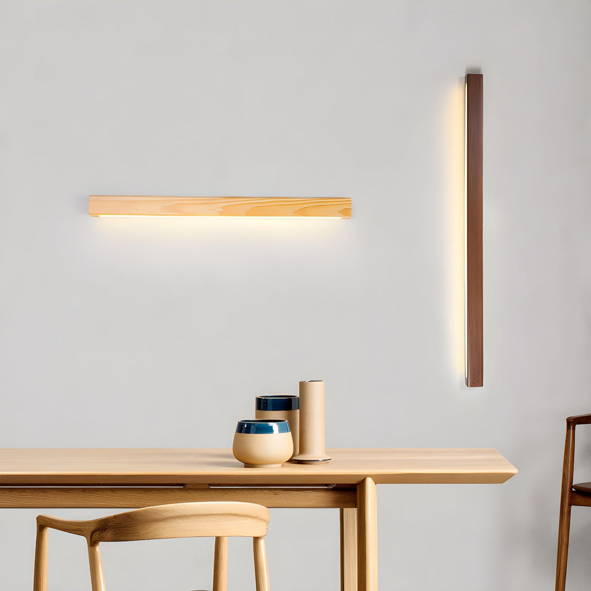 Linear Wood Wall Light with Integrated LED
