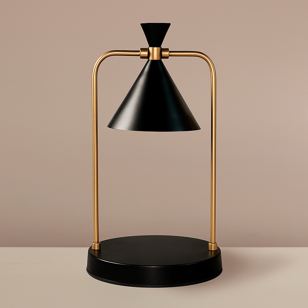 Elektrische Kaarsverwarmlamp met Metalen Frame en Kegelvormige Schaduw
