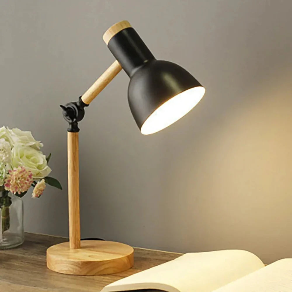 Adjustable Modern Wooden Desk Lamp