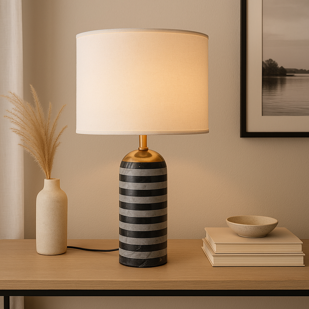 Striped Marble Table Lamp