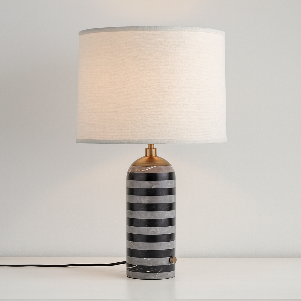 Striped Marble Table Lamp