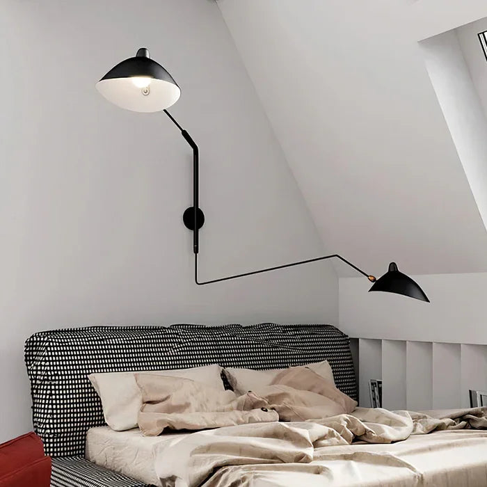 Wall Lamp with Dual Adjustable Arm for Reading and Accent Light