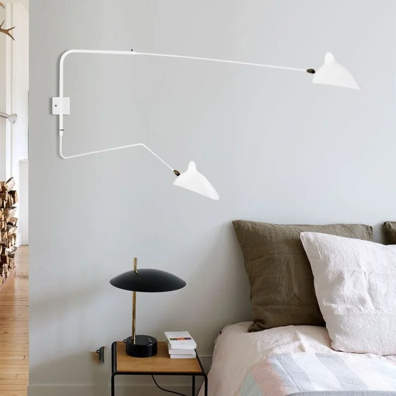 Wall Lamp with Dual Adjustable Arm for Reading and Accent Light