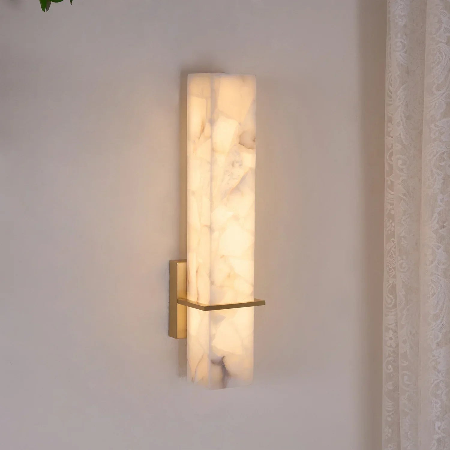 Modern Alabaster Wall Lamp Brass LED Indoor Wall Light Fixture