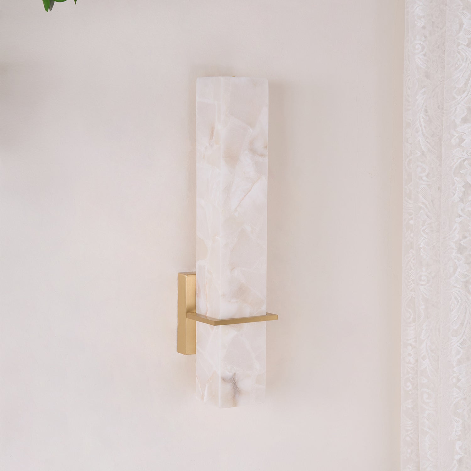 Modern Alabaster Wall Lamp Brass LED Indoor Wall Light Fixture