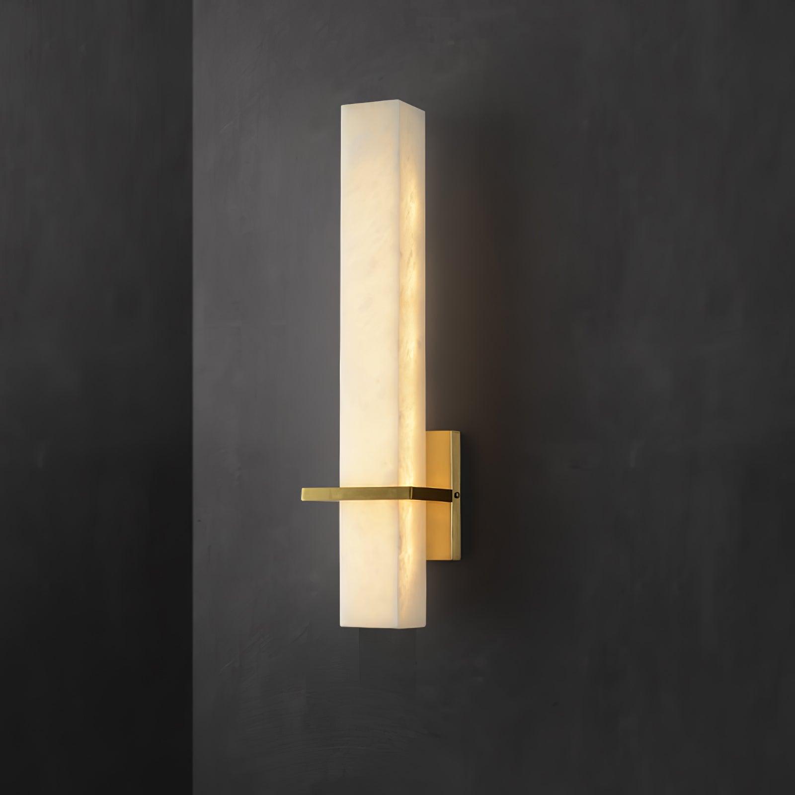 Modern Alabaster Wall Lamp Brass LED Indoor Wall Light Fixture