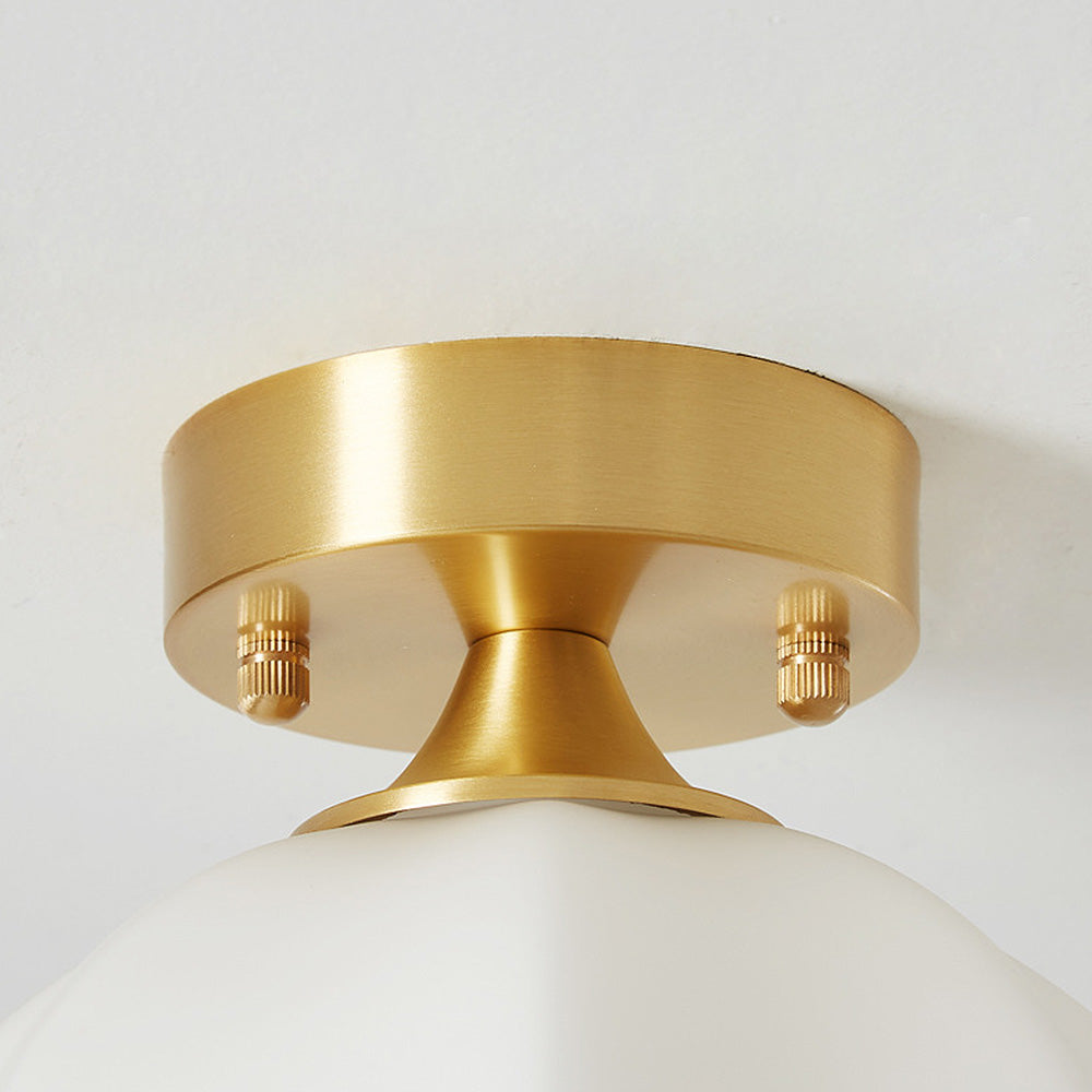Plafonnier minimaliste en verre blanc de style français