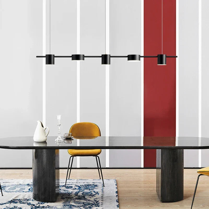 Moderne lineaire plafond-hanglamp met verstelbare spotlights