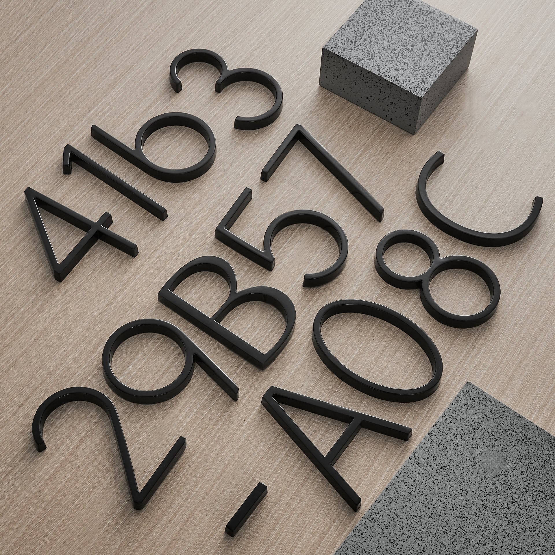 Modern Black House Number Sign For Contemporary Home Exteriors