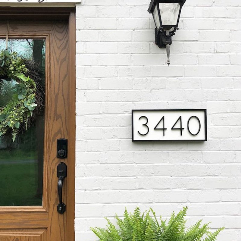 Modern Black House Number Sign For Contemporary Home Exteriors