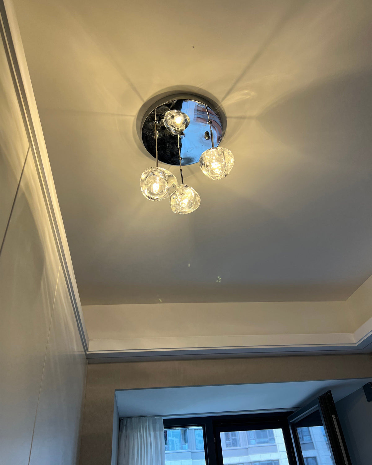 Modern Coloured Glass Multi Pendant Chandelier