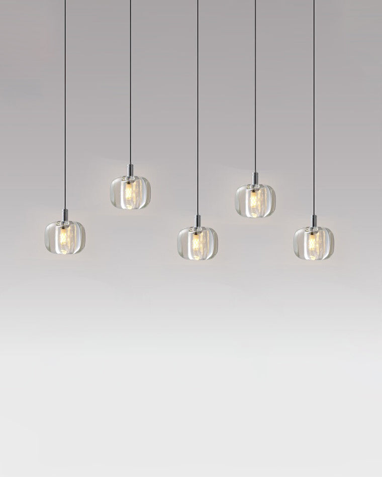 Modern Coloured Glass Multi Pendant Chandelier