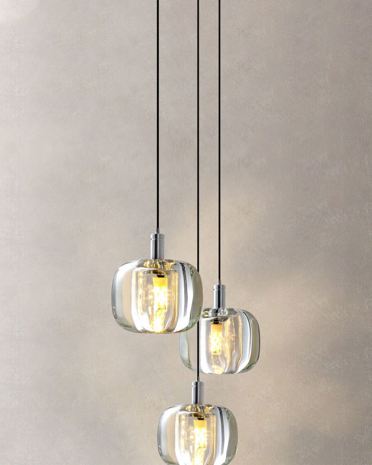 Modern Coloured Glass Multi Pendant Chandelier
