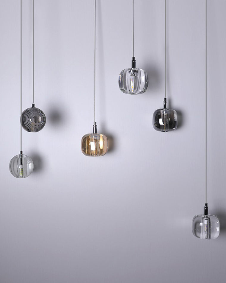 Modern Coloured Glass Multi Pendant Chandelier
