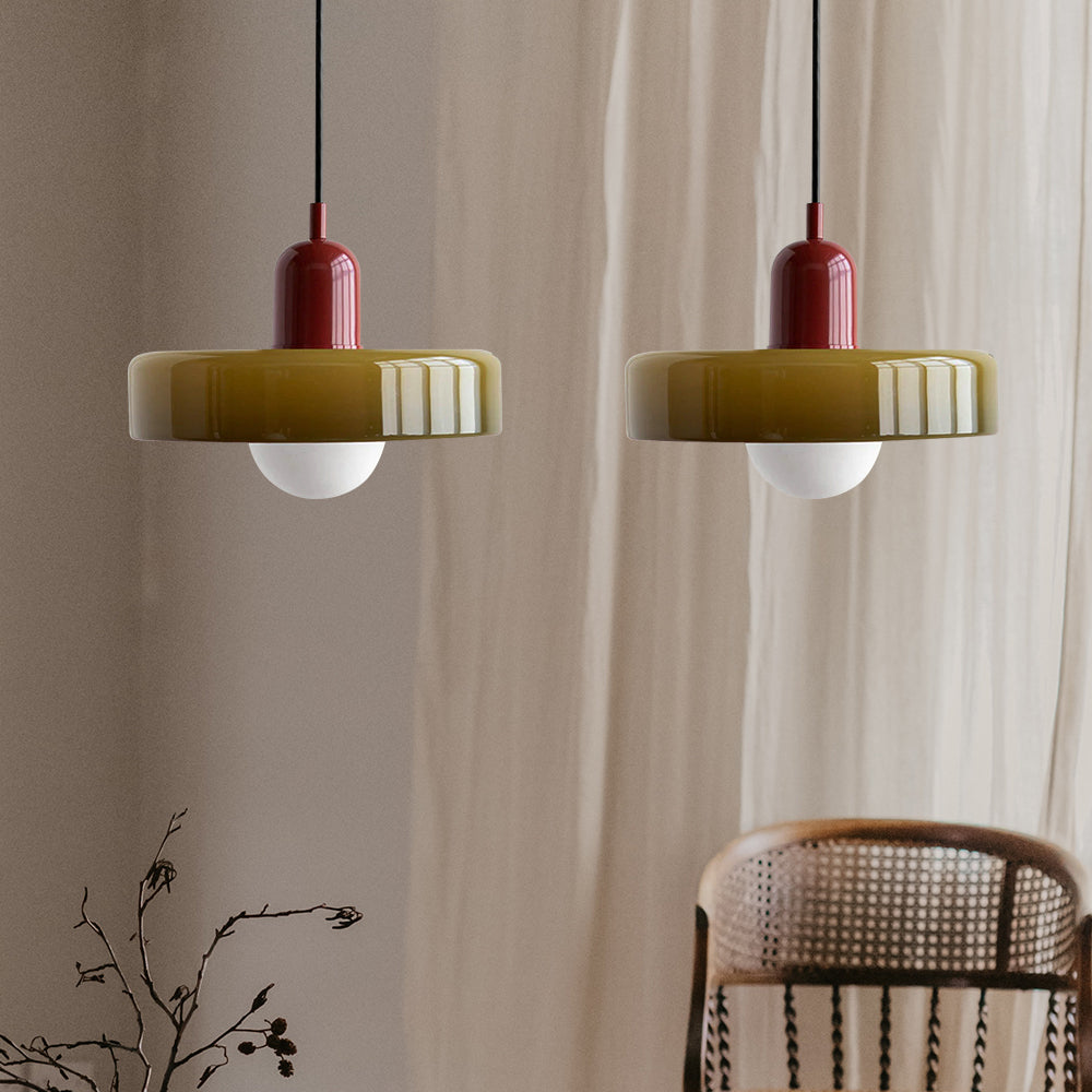 Bauhaus Double Glass Pendant Lamp with Adjustable Height