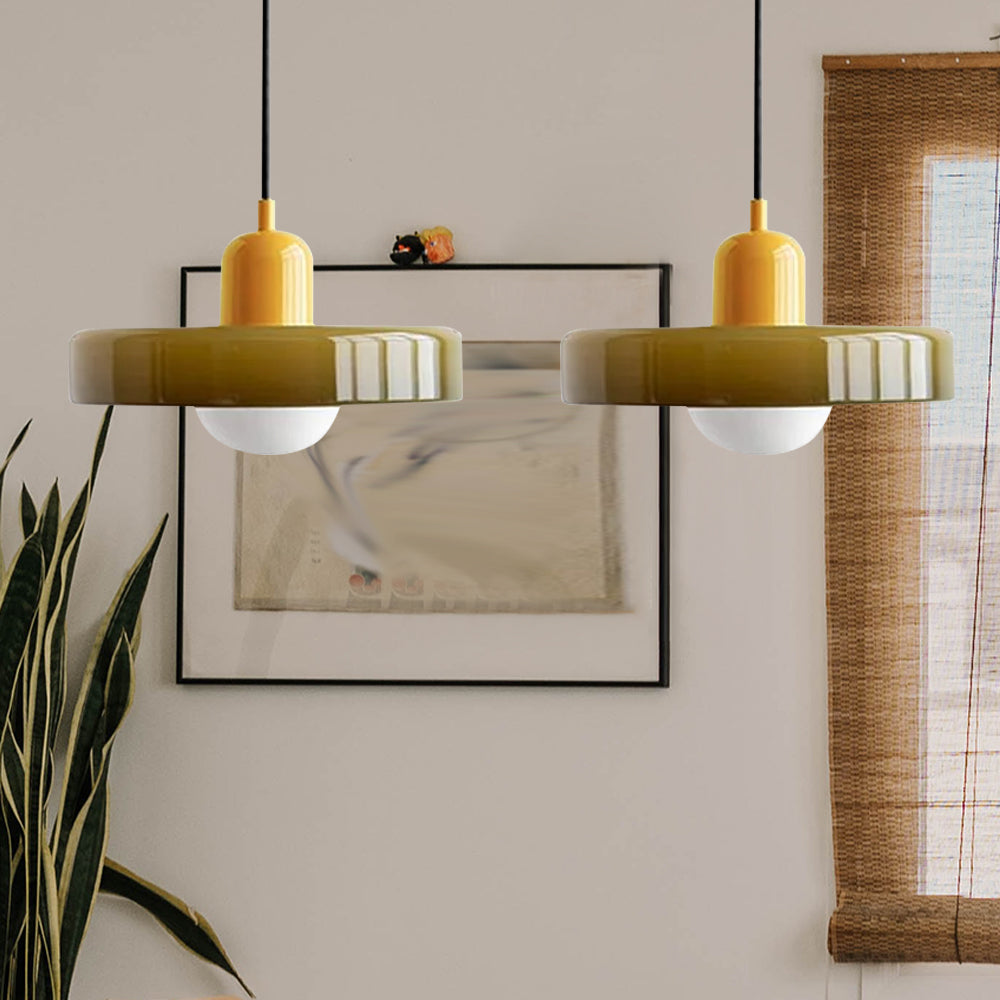 Bauhaus Double Glass Pendant Lamp with Adjustable Height