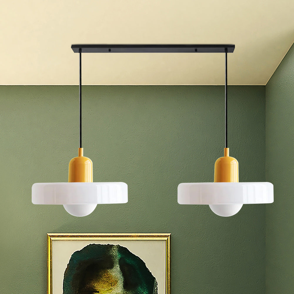 Bauhaus Double Glass Pendant Lamp with Adjustable Height