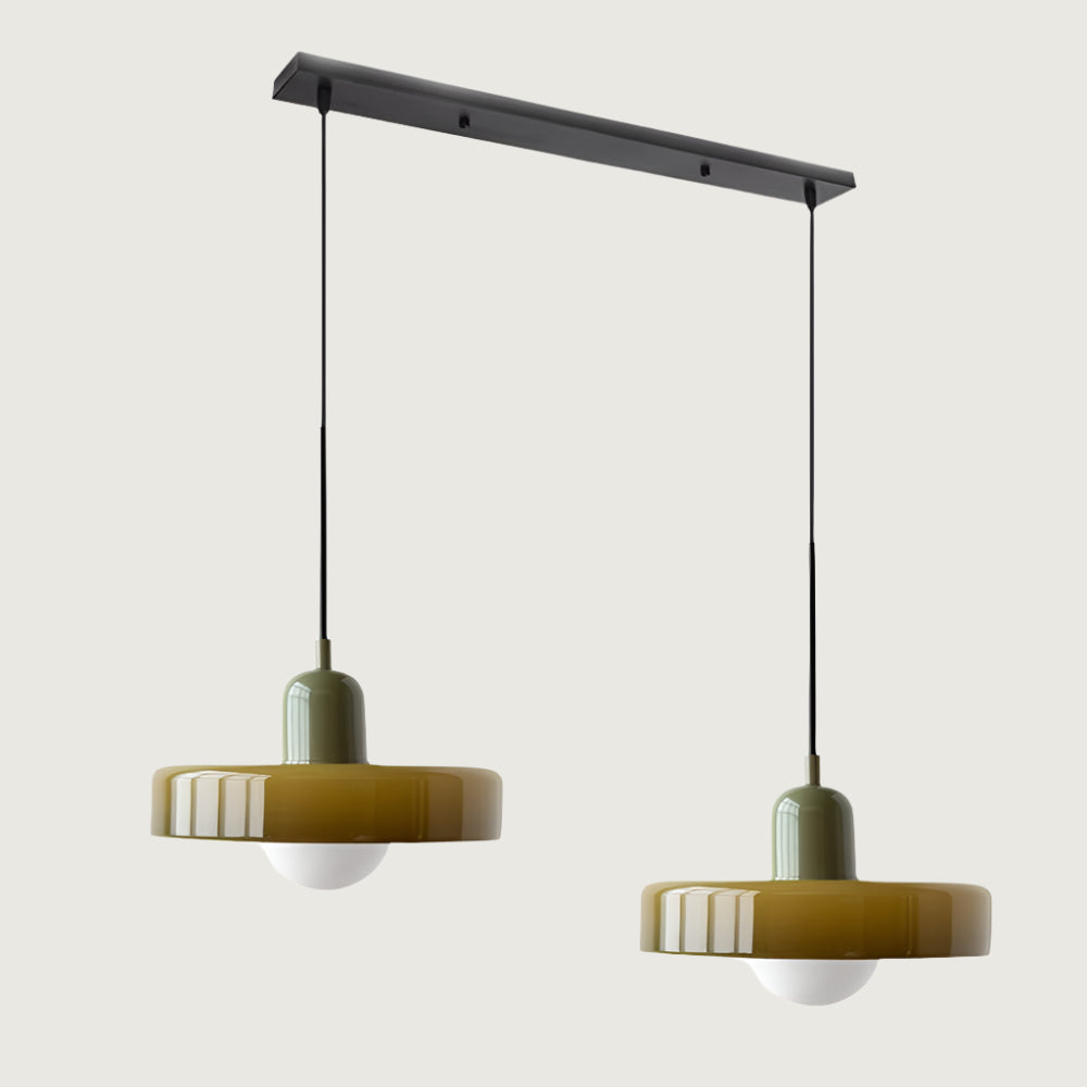 Bauhaus Double Glass Pendant Lamp with Adjustable Height