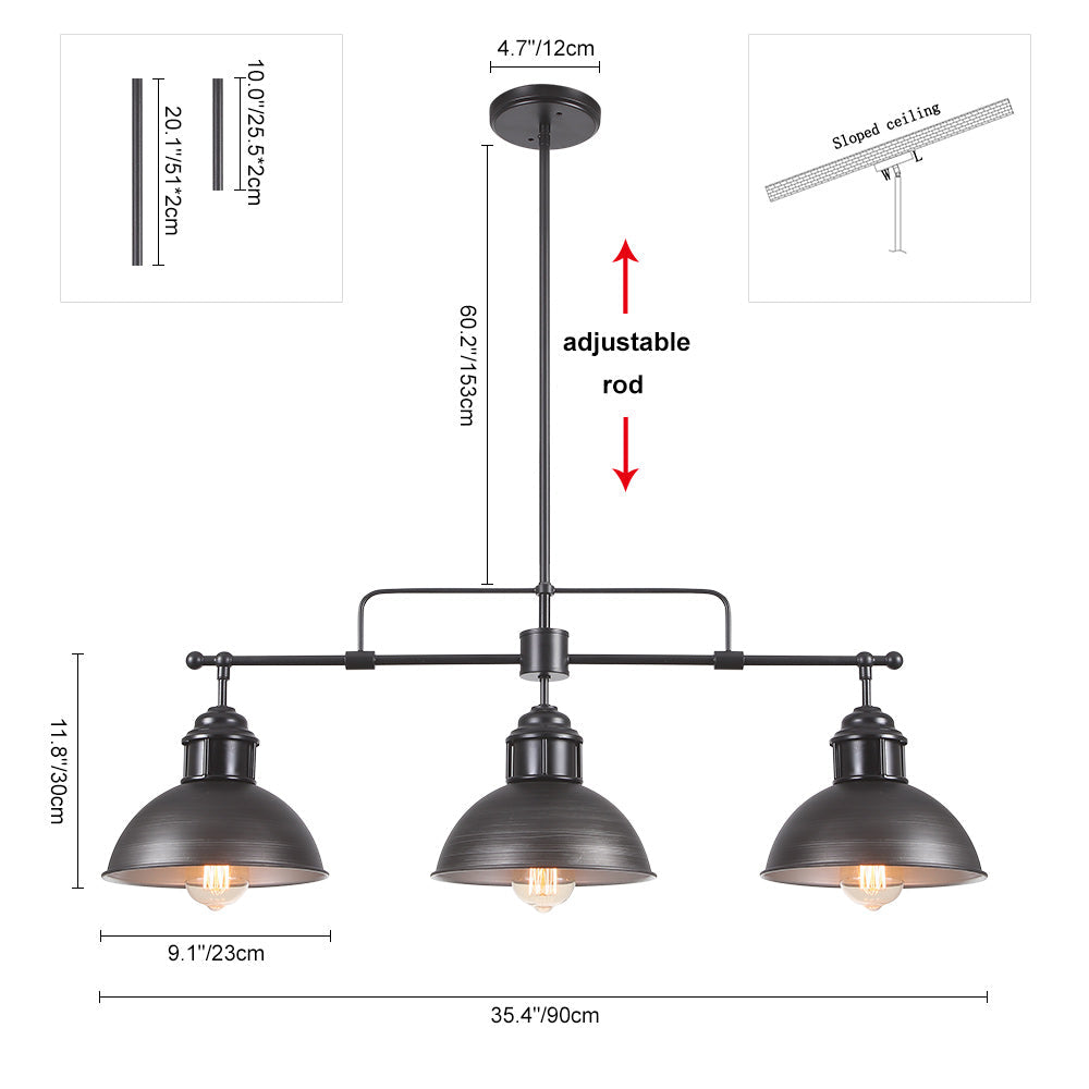 Modern Linear Pendant Lighting for Kitchen Island