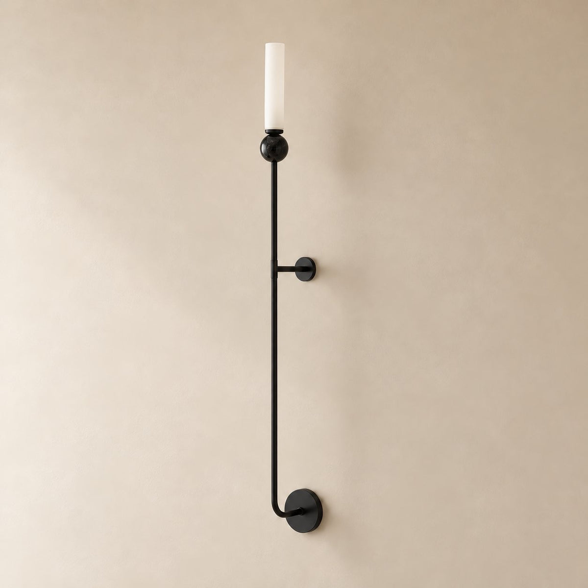 Applique murale moderne en marbre avec cadre en laiton massif