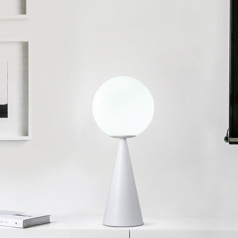 Modern Table Lamp with Frosted Glass Globe
