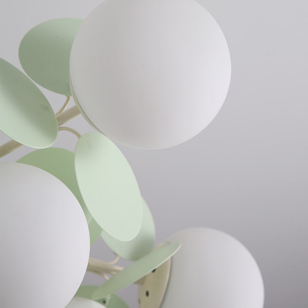 Modern ceiling light with multiple opal glass spheres