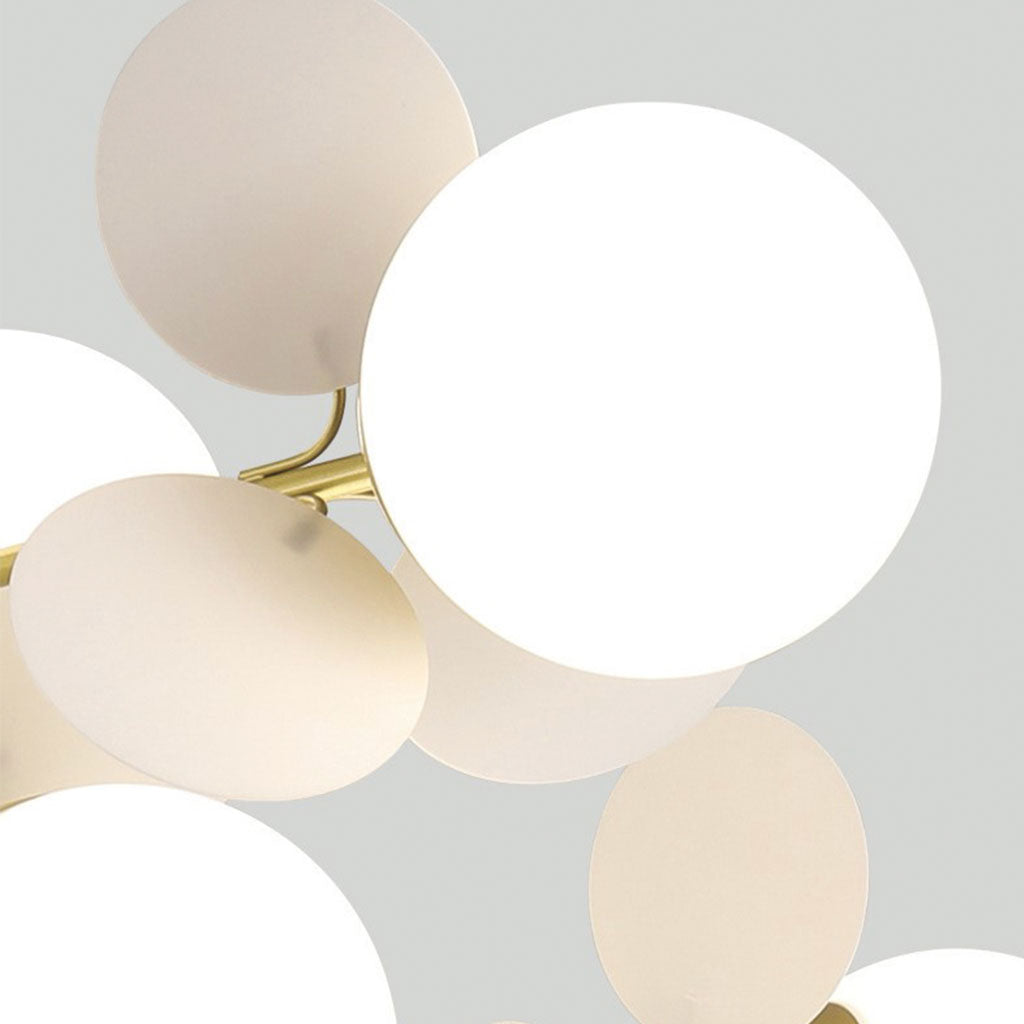 Modern ceiling light with multiple opal glass spheres