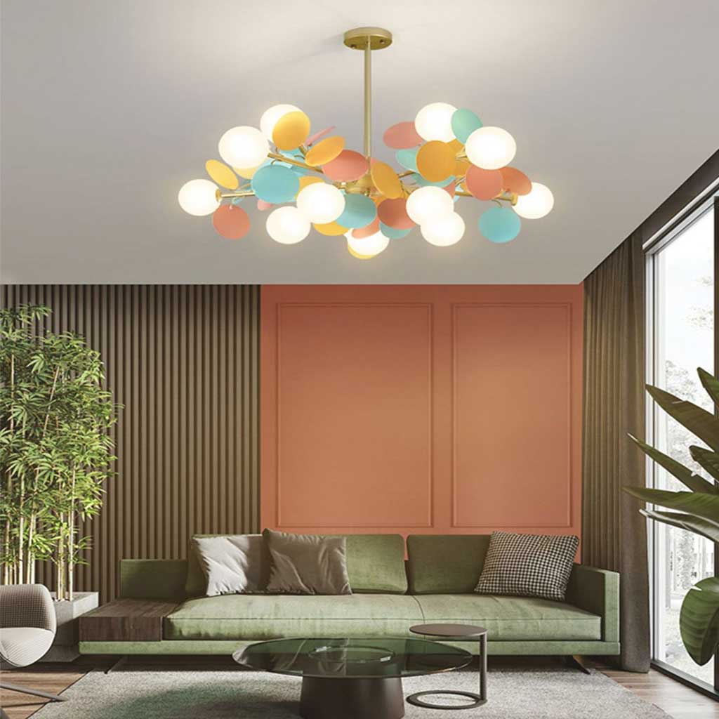 Modern ceiling light with multiple opal glass spheres