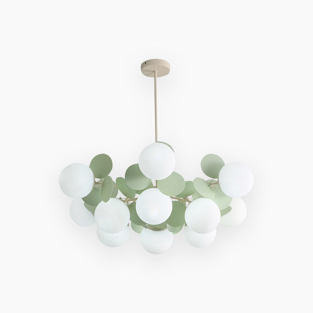 Modern ceiling light with multiple opal glass spheres