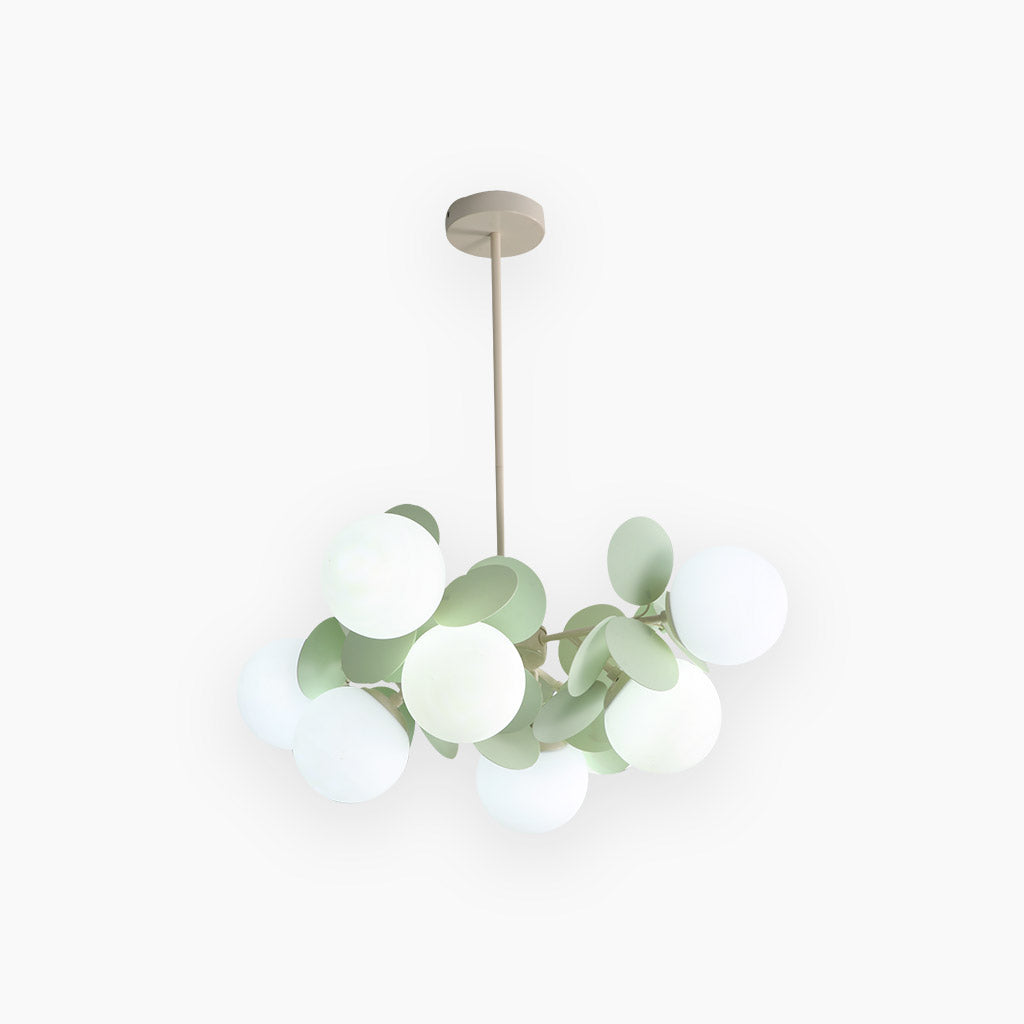 Modern ceiling light with multiple opal glass spheres