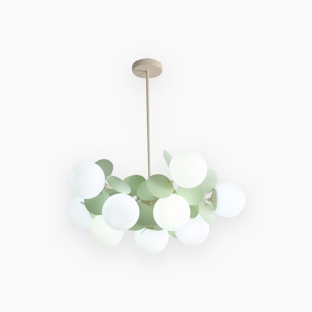 Modern ceiling light with multiple opal glass spheres