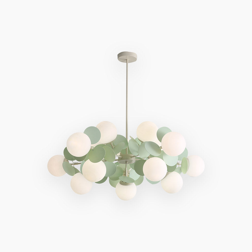 Modern ceiling light with multiple opal glass spheres