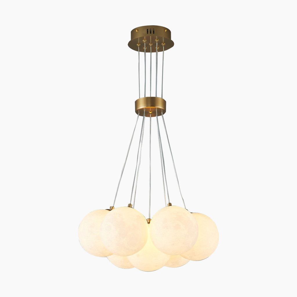 Cluster Glass-Look Globe Chandelier with Multiple Round Shades