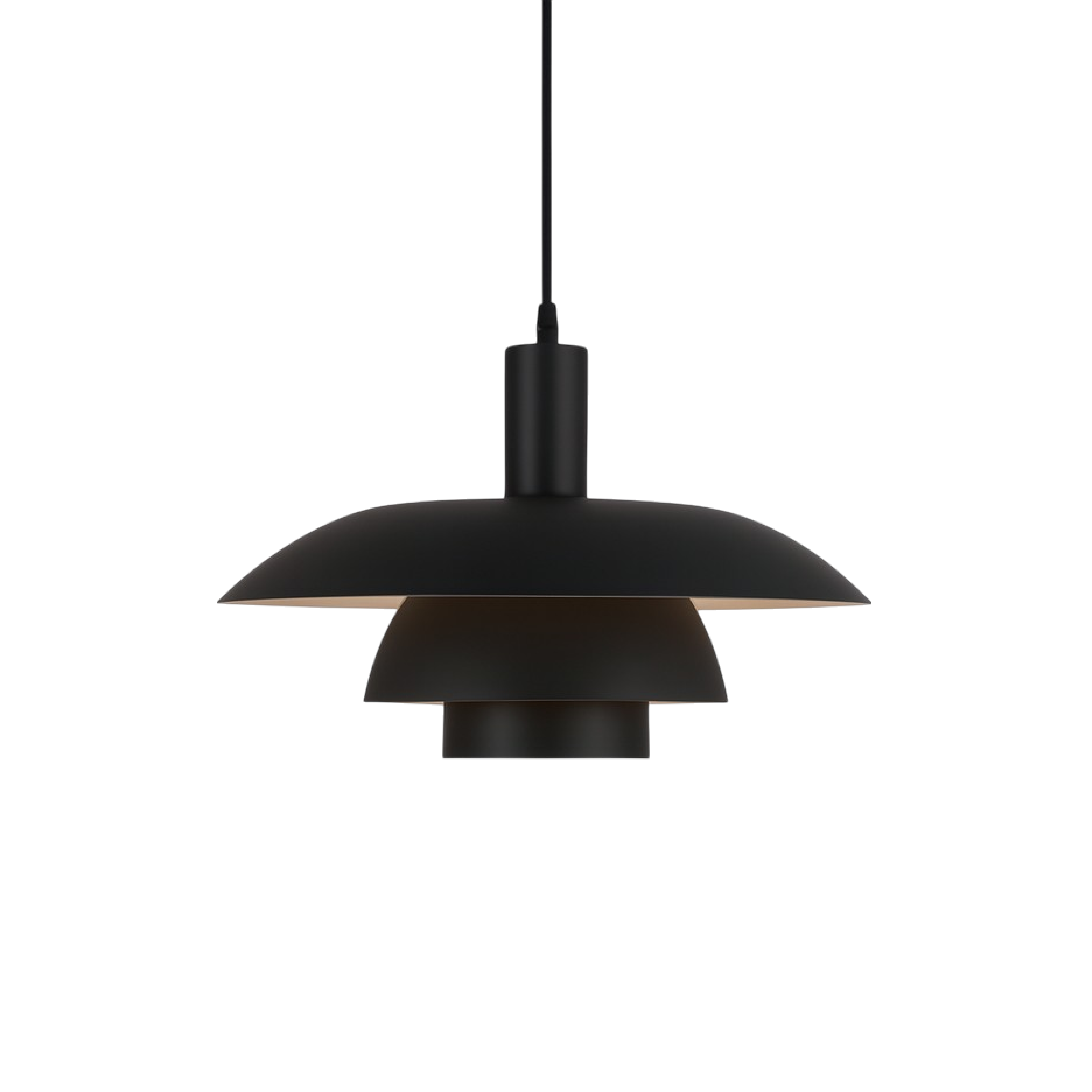 Multi tier ceiling pendant lamp with wide dome shade