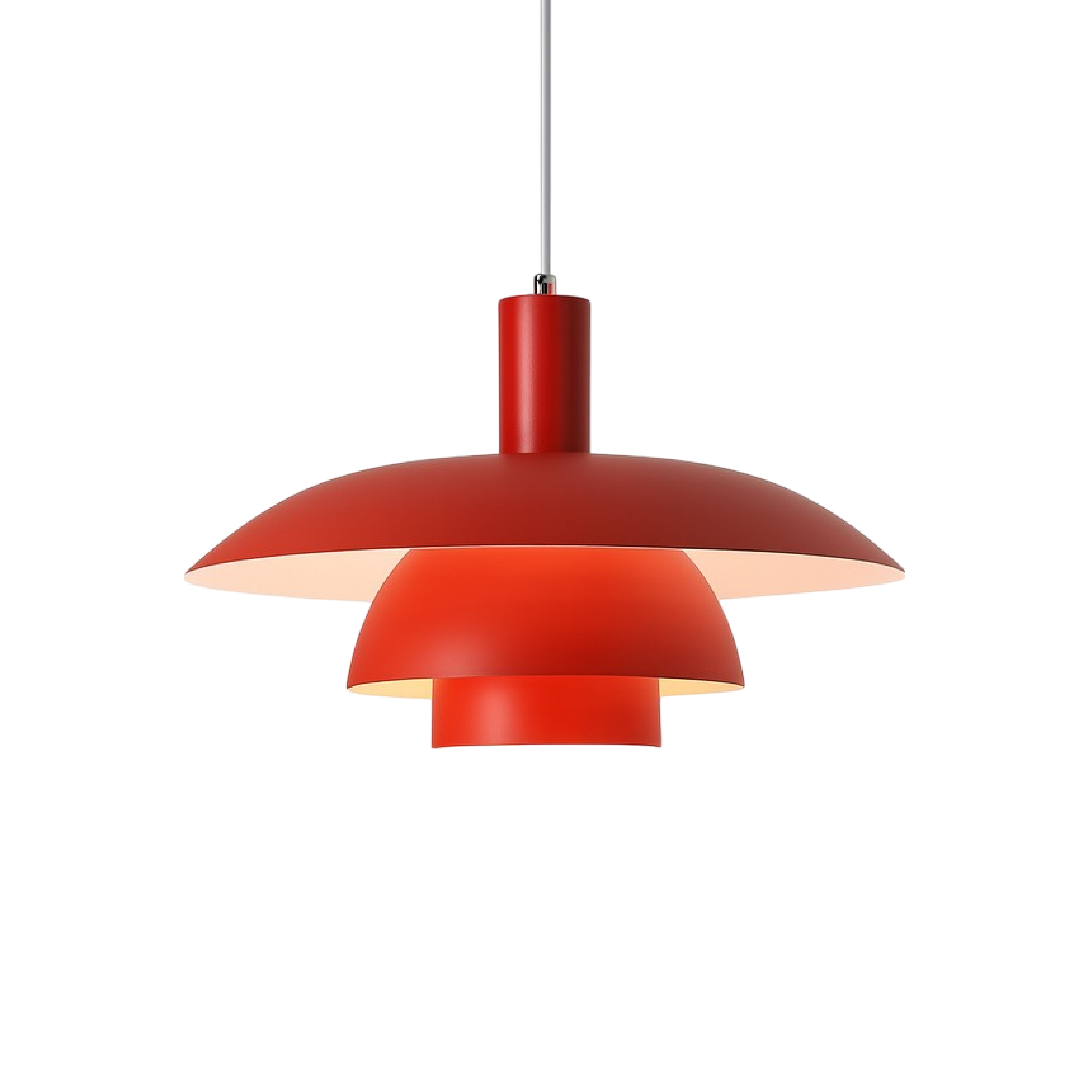 Multi tier ceiling pendant lamp with wide dome shade