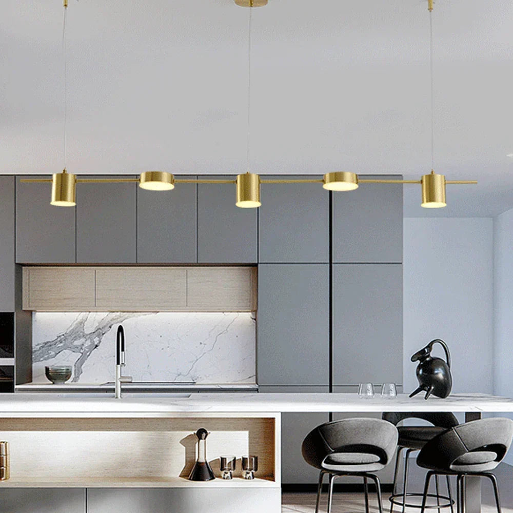 Moderne lineaire plafond-hanglamp met verstelbare spotlights