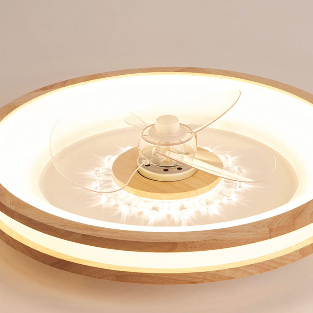 Flush Mount Drie Bladen Plafondventilator met LED Ring