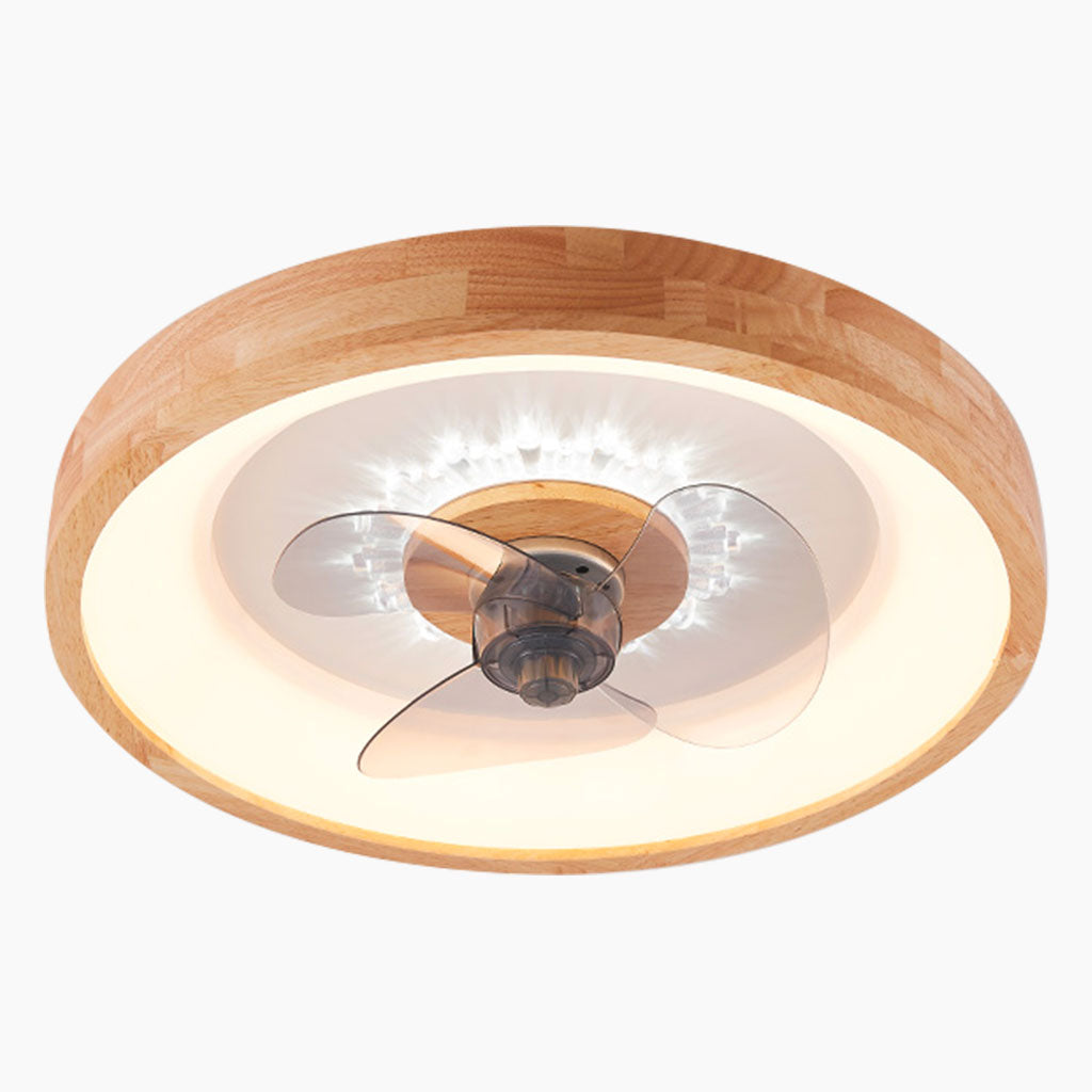 Flush Mount Drie Bladen Plafondventilator met LED Ring