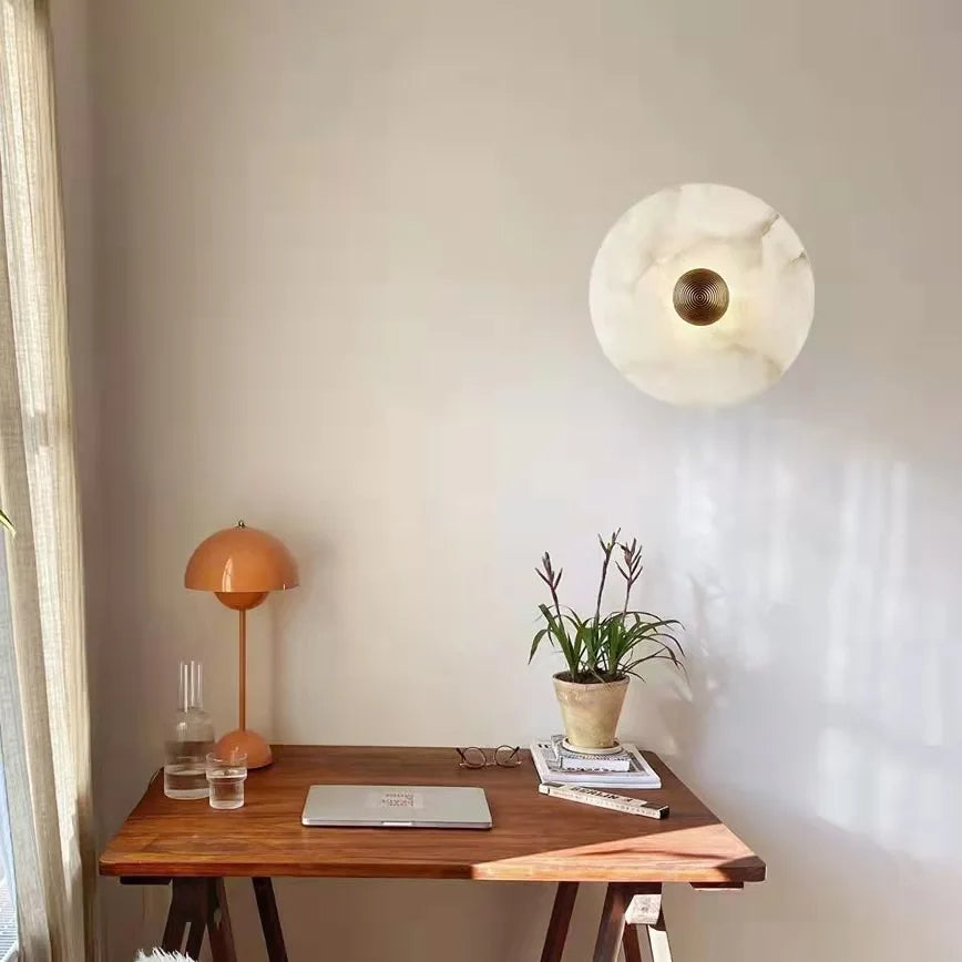Nordic Alabaster Marble LED Wall Light for Living Room