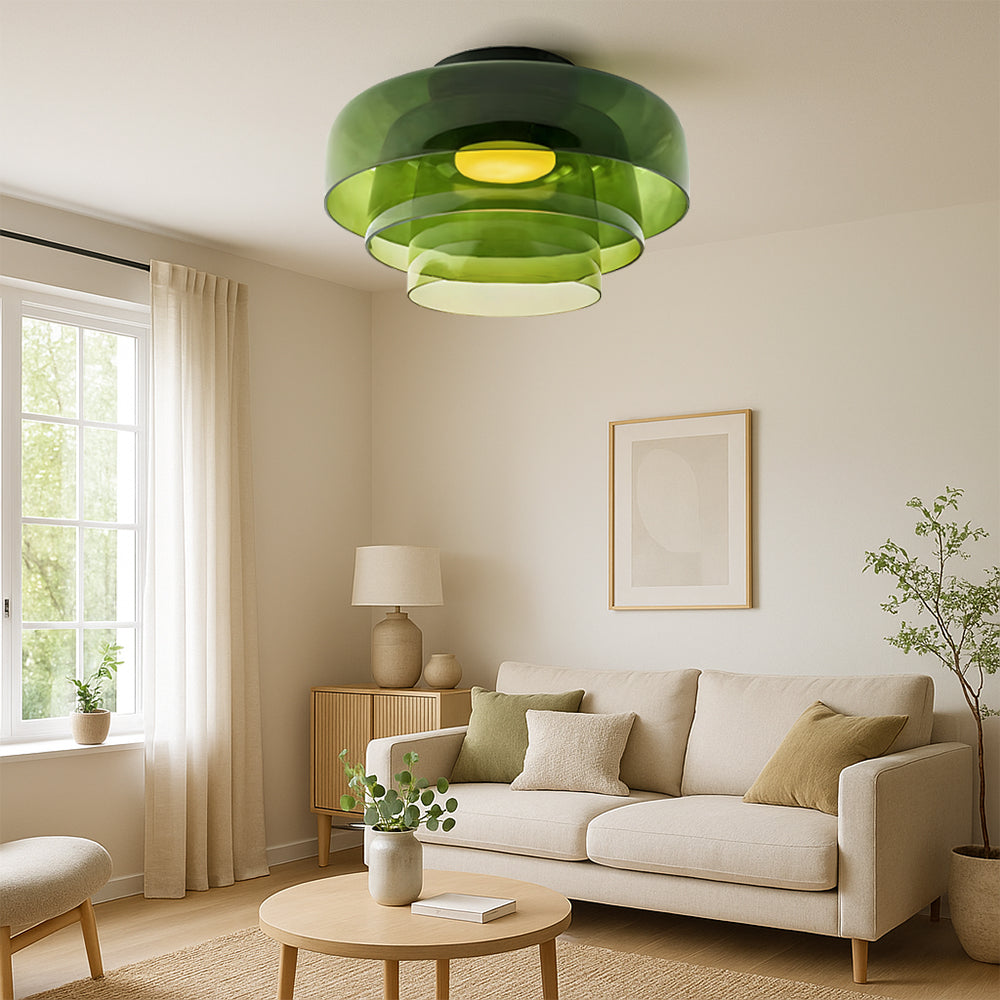 Nordic Bauhaus Glass Layered Pendant Light