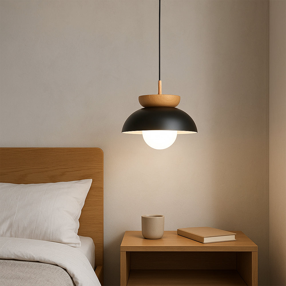 Nordic Wooden Dome Pendant Light