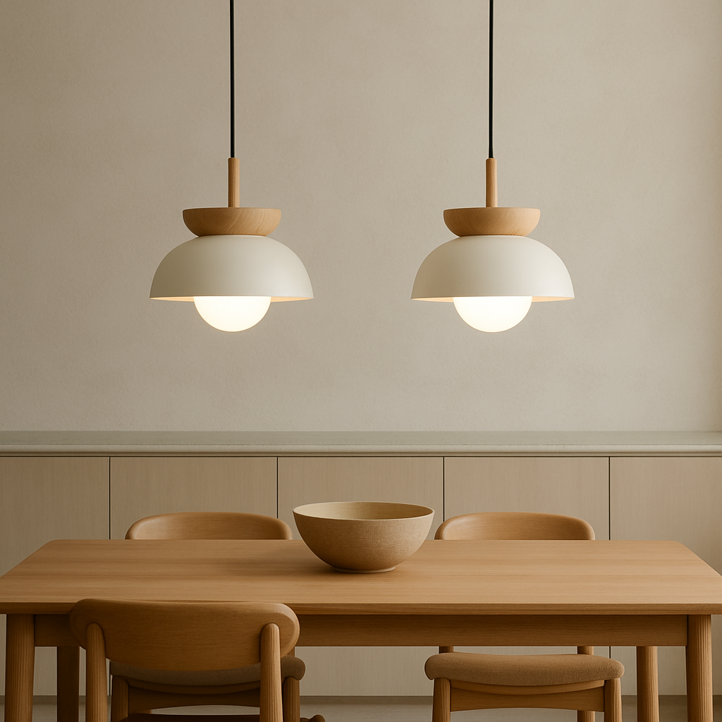 Nordic Wooden Dome Pendant Light